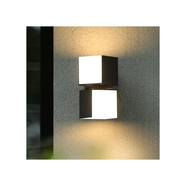 Modern Grey Outdoor Wall Light With Glowing Surfaces And Integrated LED Technology