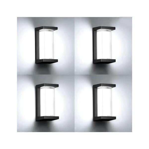 Modern LED 4-Pack Outdoor Wall Light Fixtures for Front Porch and Garage Lighting