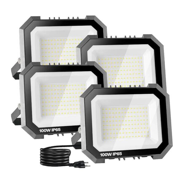 Modern LED Floodlight for Garage, Yard, and Lawn, 100W and 10000LM Bright