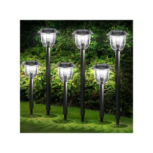 Modern Outdoor Solar Garden Pathway Lights with Cool White LED Lighting