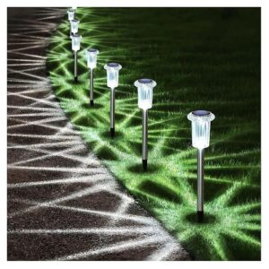 Modern Outdoor Solar Pathway Lights 10 Pack LED Lights for Yard Walkway Driveway Garden