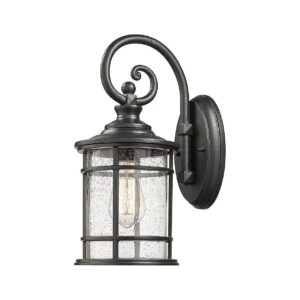 Modern Outdoor Wall Lantern with Seeded Glass Shade for Garage Front Porch