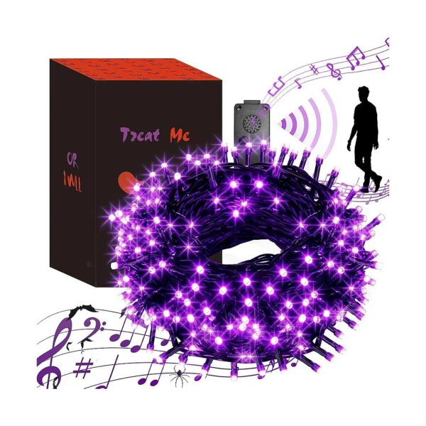 Modern Purple Halloween Lights 82FT String Lights with Music and Motion Sensor