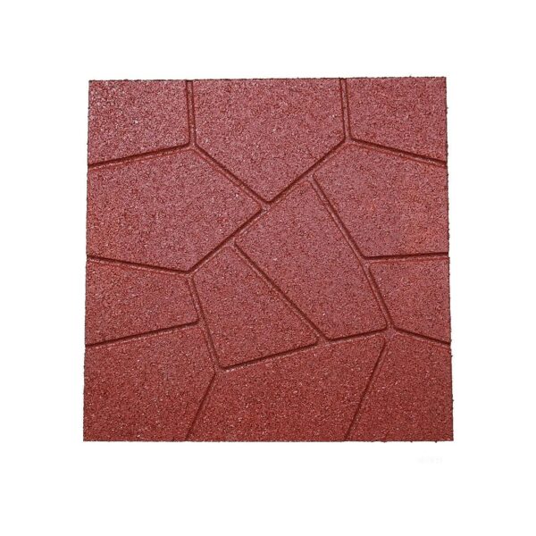 Modern Rubber Paver 16x16 Red Color Slip Resistant for Pathways Decks