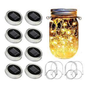 Modern Solar Mason Jar Lid Lights with Rustproof Material and Slide Switch for Table Lamp