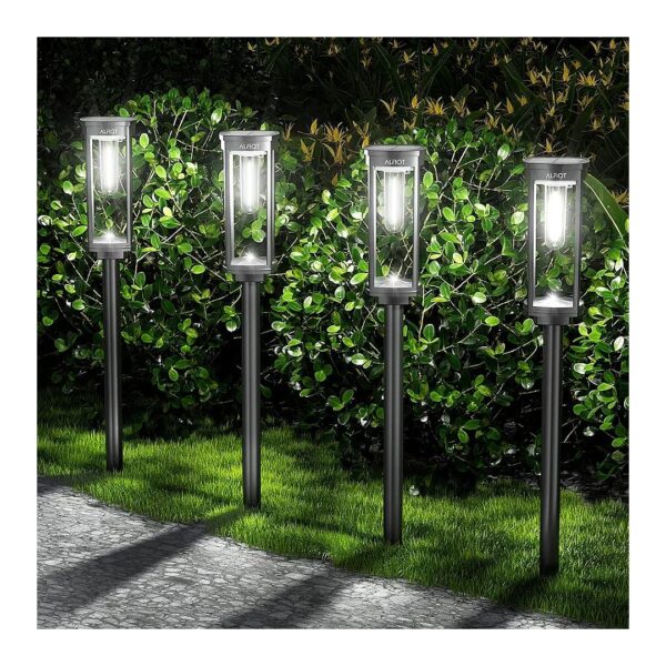 Modern Solar Pathway Lights 6 Pack Outdoor Landscape Lighting for Patio Yard Walkway