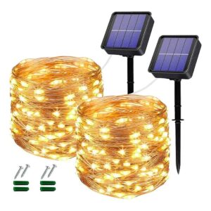 Modern Solar Powered Fairy Lights 120LED 12M Copper Wire 8 Modes Outdoor Patio