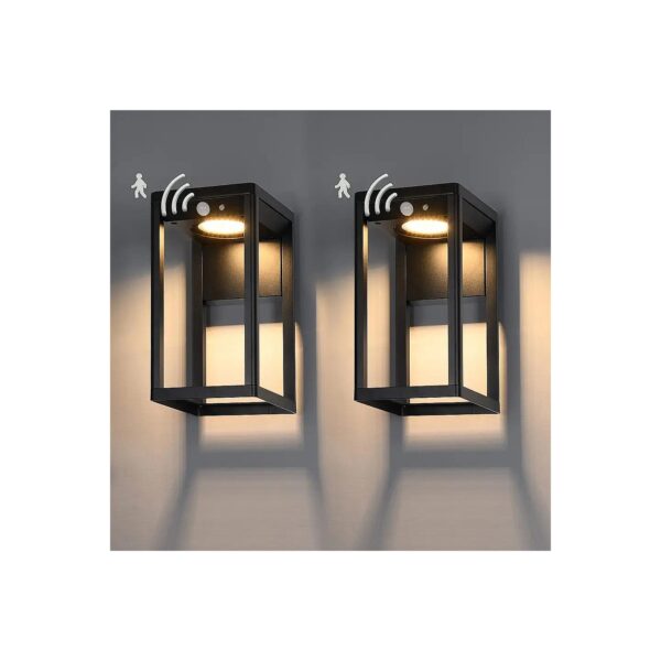 Modern Solar Powered Wall Sconce with Warm White LED Light and Dusk to Dawn Sensing