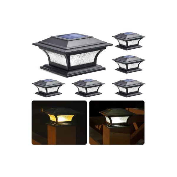 Modern Solar-Powered Glass LED Post Cap Lights for Patio, Garden, and Outdoor Decor