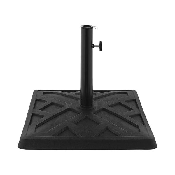 Modern Square Outdoor Umbrella Stand with Metal Design, Powder Coated Finish, 18-Inch