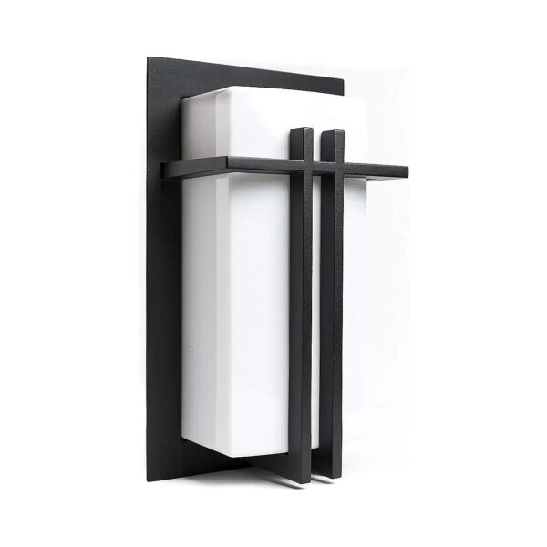 Modern Wall Light Fixtures with Matte Black Finish and Polycarbonate Lens for Outdoor Use