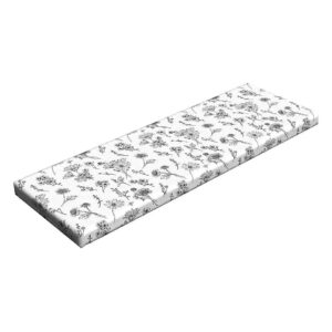 Monochrome Sketch of Flowering Plants Grey Charcoal Foam Cushion