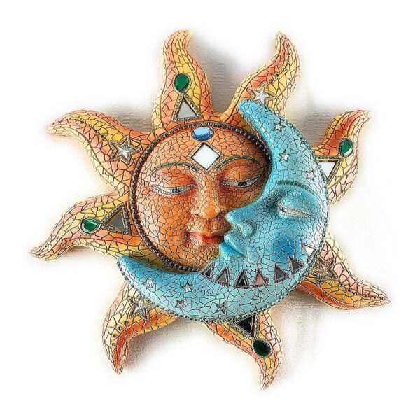 Mosaic Celestial Face Wall Sculpture for Living Room Bedroom or Bathroom Home Decor