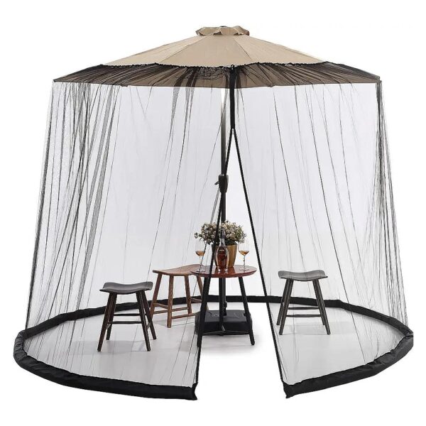 Mosquito Net Patio Screen for Round and Square Umbrellas with Adjustable Height