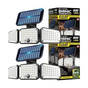 Motion Sensor Solar Powered Floodlights with High Brightness and Waterproof Design