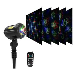 Motorized RGB Laser Christmas Lights with 3 Themes, 18 Patterns, and Remote Control