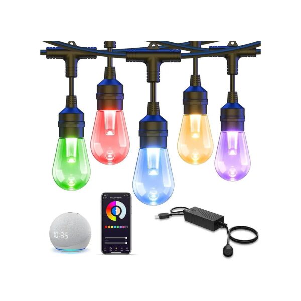 MultiColor Outdoor String Lights with App Control and WiFi Connectivity