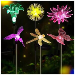 Multi-Color Solar Powered Garden Lights for Outdoors