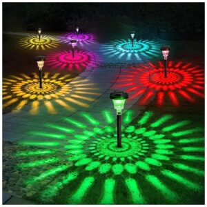 Multi-Color and Warm White Outdoor Solar Lights for Garden Pathway and Lawn Decoration