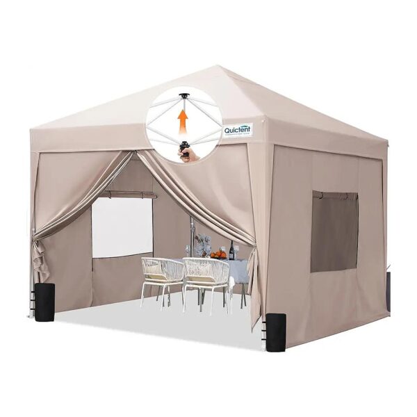 Multi-Purpose 8x8 Canopy Tent with Sidewalls and Roll-Up Windows for Outdoor Protection