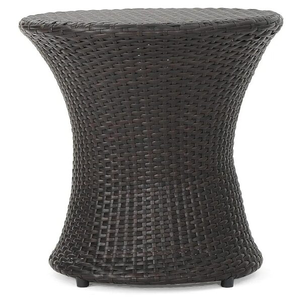 Multibrown Wicker Outdoor Accent Table for End Tables Contemporary Decor