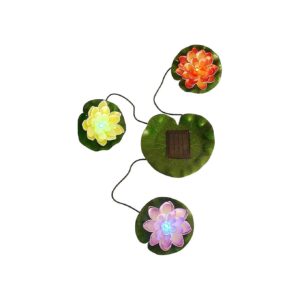 Multicolor Floating Solar Lily Pads with LED Lights for Ponds