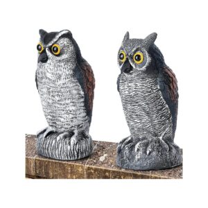 Multicolor Owl Statue Decoys for Bird Control and Garden Decoration