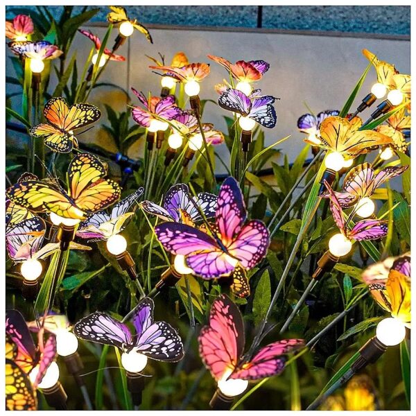 Multicolor Solar Butterfly Lights for Garden and Patio Decor