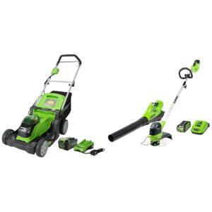 Multicolor Yard Trimmer and Mower with 2Ah Li-Ion Battery and Charger Included