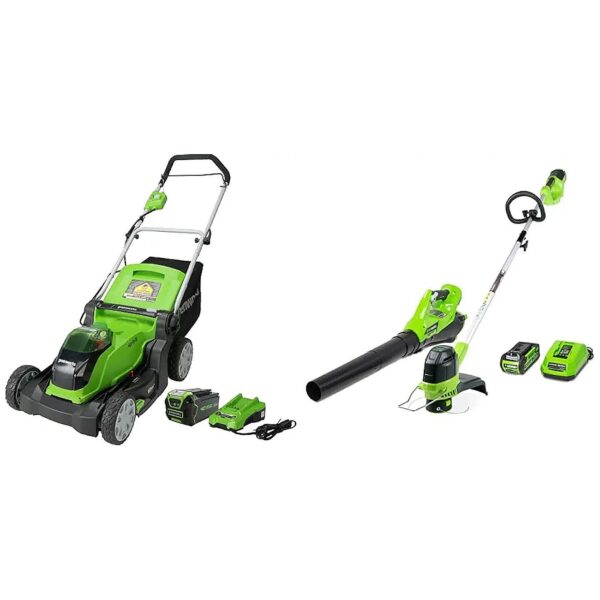 Multicolor Yard Trimmer and Mower with 2Ah Li-Ion Battery and Charger Included