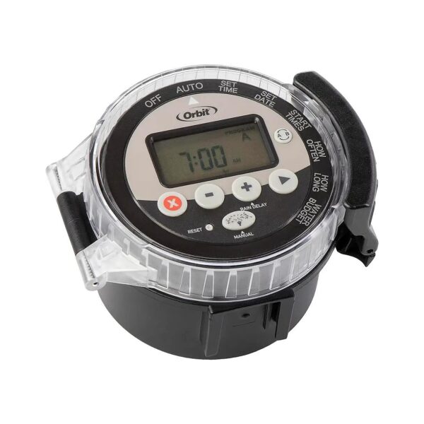 Multifunctional Black Sprinkler Timer with Remote Control and Timing Options