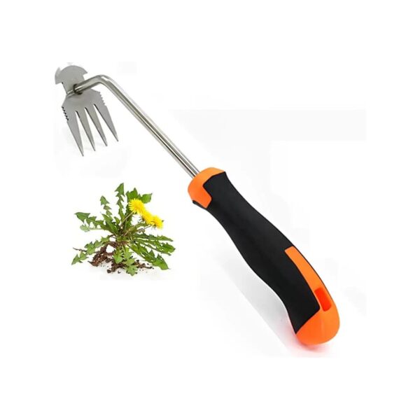 Multifunctional Weed Removal Tool with 4 Sharp Teeth for Pumpkin and Vegetable Gardens