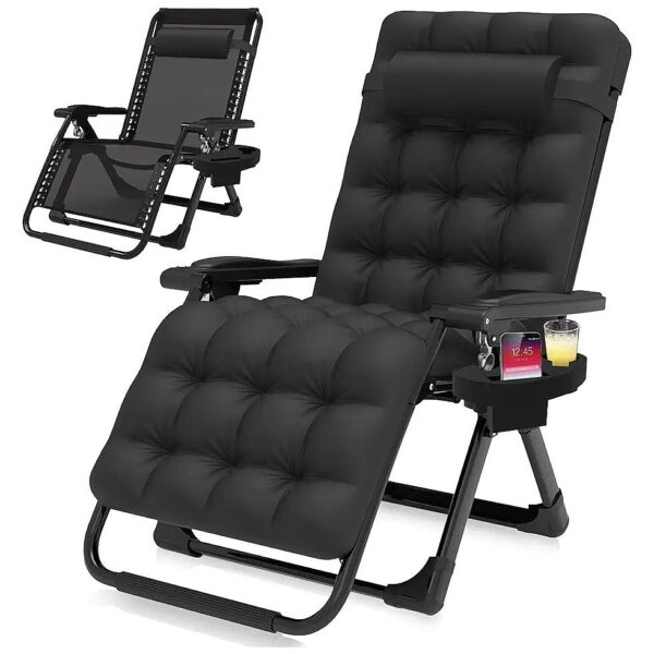 Multifunctional Zero Gravity Lounge Chair with Adjustable Back and Ventilated Cushion