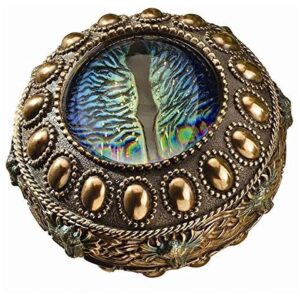 Mystic Dragon Eye Design Hand-Painted Crushed Stone Decorative Safe Box