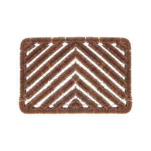 Natural Coir Door Mat with Herringbone Pattern and Compact Size