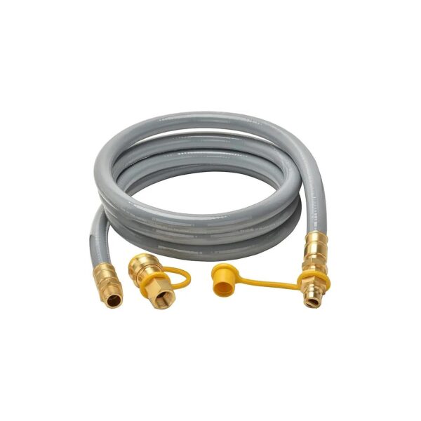 Natural Gas Hose with Quick Disconnect Fittings for Fire Pit, Pizza Oven, and More