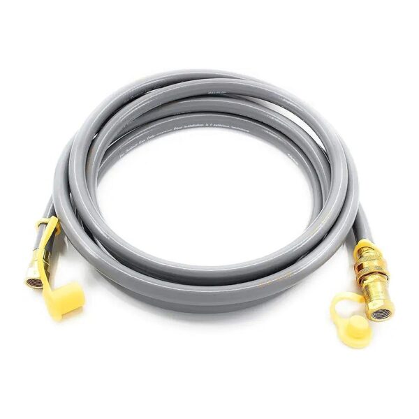 Natural Gas Quick Connect Kit Vinyl Hose 10 Foot Long with Brass Fitting for Outdoor Use