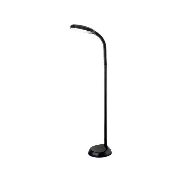 Natural Light Indoor Plant Lamp with Adjustable Height and Black Glass Shade 14 Watt LED