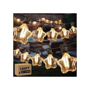 New Design 100FT LED Outdoor String Lights with 52 Dimmable Edison Bulbs for Patio Decor