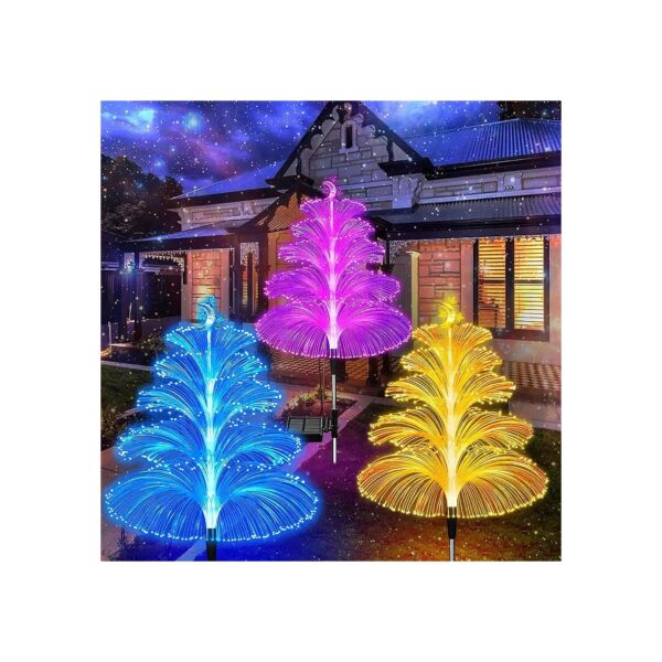 New Upgraded Solar Garden Lights with 5 Layer Optical Fiber and 7 Color Changing