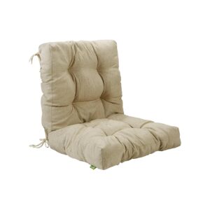 Non-Slip Beige Patio Chair Cushion with Attached Ties for Indoor and Outdoor Use