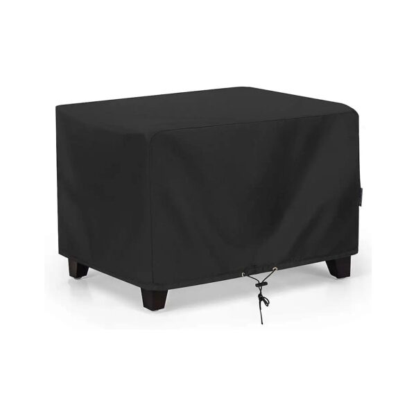 Notch 34W x 24D x 17H Black Ottoman Cover for Patio Furniture with Waterproof Coating