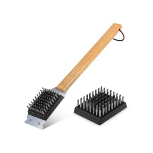 Notch Grill Brush with Stainless Steel Bristles and Durable Construction