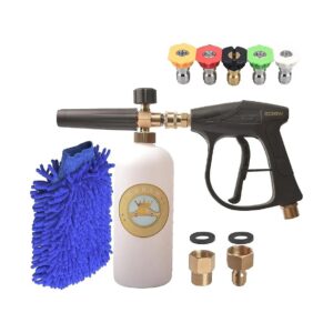 Nozzle Foam Cannon for Pressure Washer with Conversion Adapter and Car Wash Glove