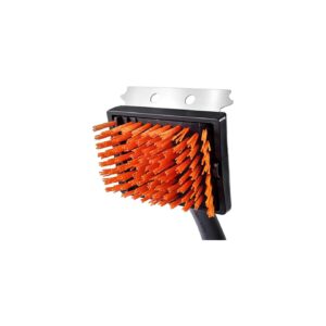 Nylon Grill Brush for BBQ Cleaning with Stainless Steel Edge and Easy Grip Handle