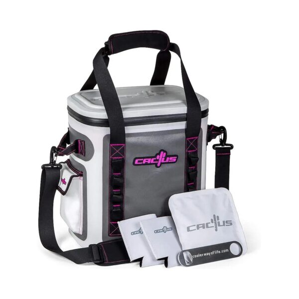 Nylon Soft Cooler Party Kit, 23 Can Capacity, Cosmo Pink