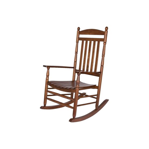 Oak Rocking Chair with High Back and Oak Finish for Traditional Furniture