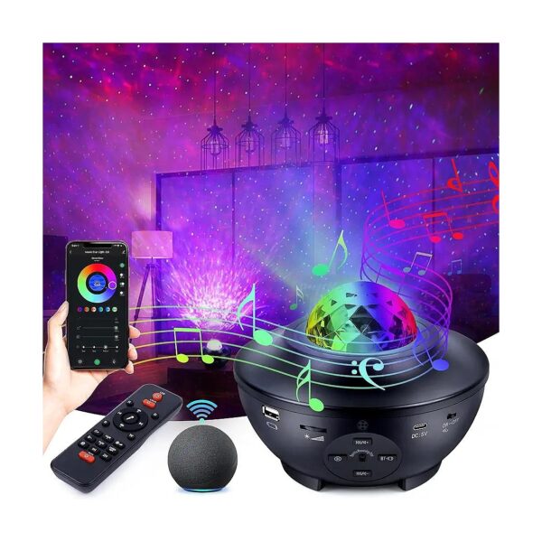 Ocean Wave Star Light Projector with Bluetooth Speaker and WiFi App Control