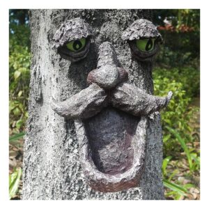 Old Man Wild Bird Feeder Tree Hugger Statues with Realistic Resin Sculpture Yard Art