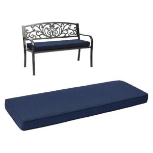 Olefin Fabric Outdoor Bench Cushion with Sponge Foam Fill Dark Blue